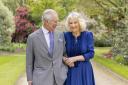 King Charles III and Queen Camilla, taken by portrait photographer Millie Pilkington, in Buckingham Palace Gardens on April 10, the day after their 19th wedding anniversary