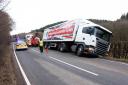 Aldi lorry leaves carriageway on A541
