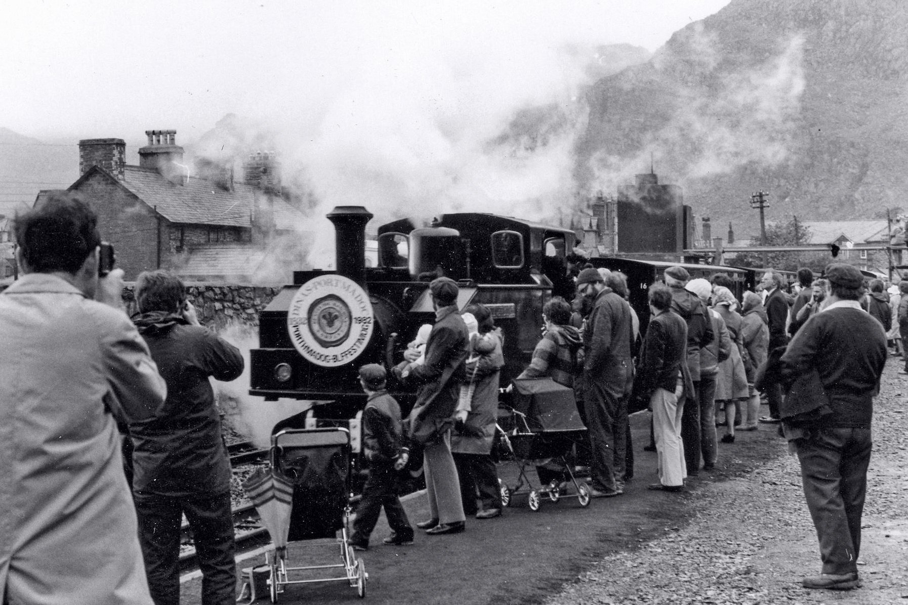 The first passenger train to Blaenau Ffestiniog since 1939 arrives in Central Station on May 25 1982. Photo: Ffestiniog & Welsh Highland Railways