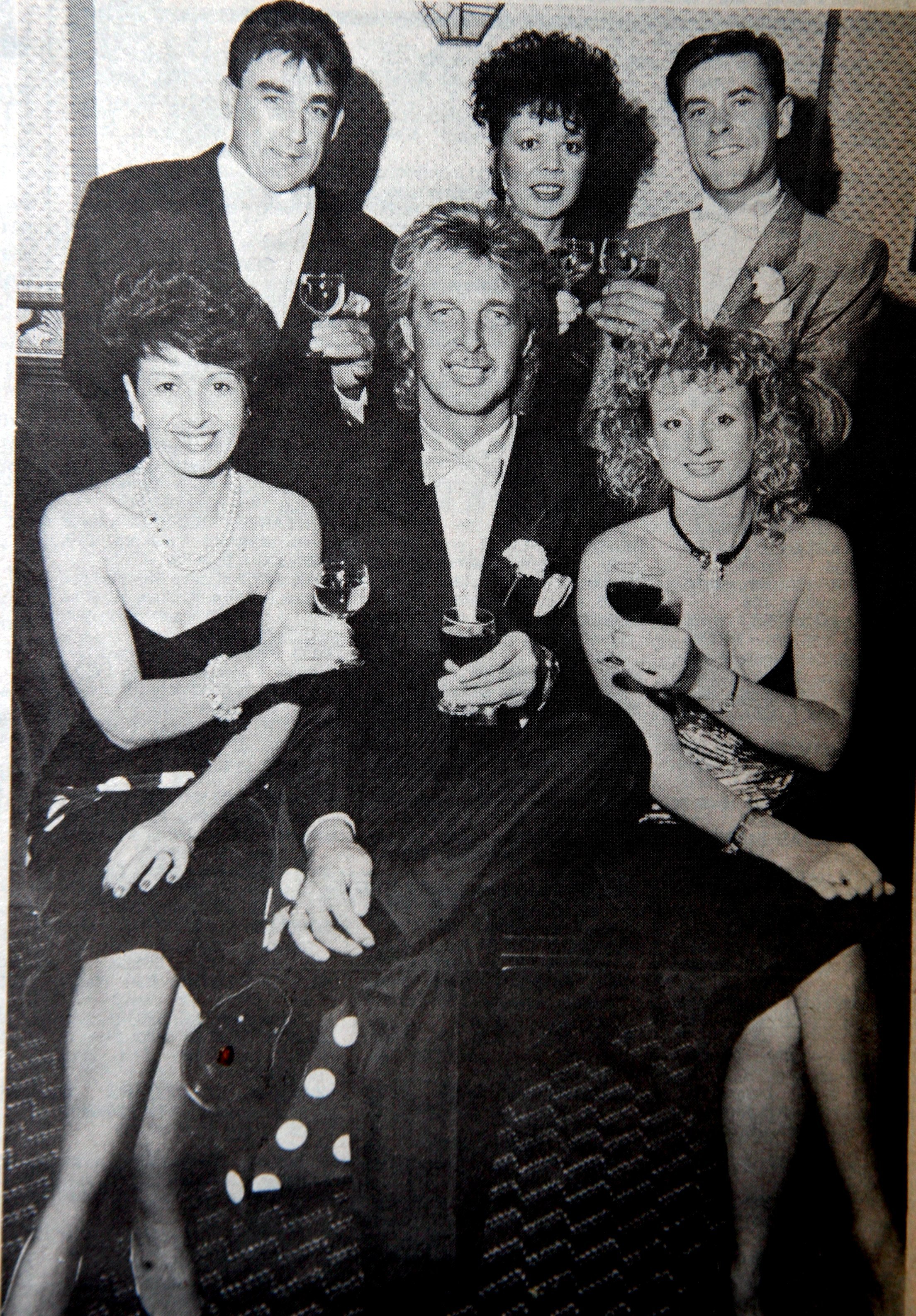 Opening of Scotts, October 1989 - back, Emlyn Roberts, Judith Williamson and Andy Edwards, front, Laura Feather, Bob Scott and Terri Billingsley.