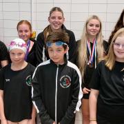 Members of the Denbigh Dragons who had a successful time at the Swim Conwy Invitational Meet held in Llandudno.