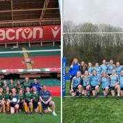 Ysgol Brynhyfryd at the Principality last April (left) and Ruthin Ravens U16s