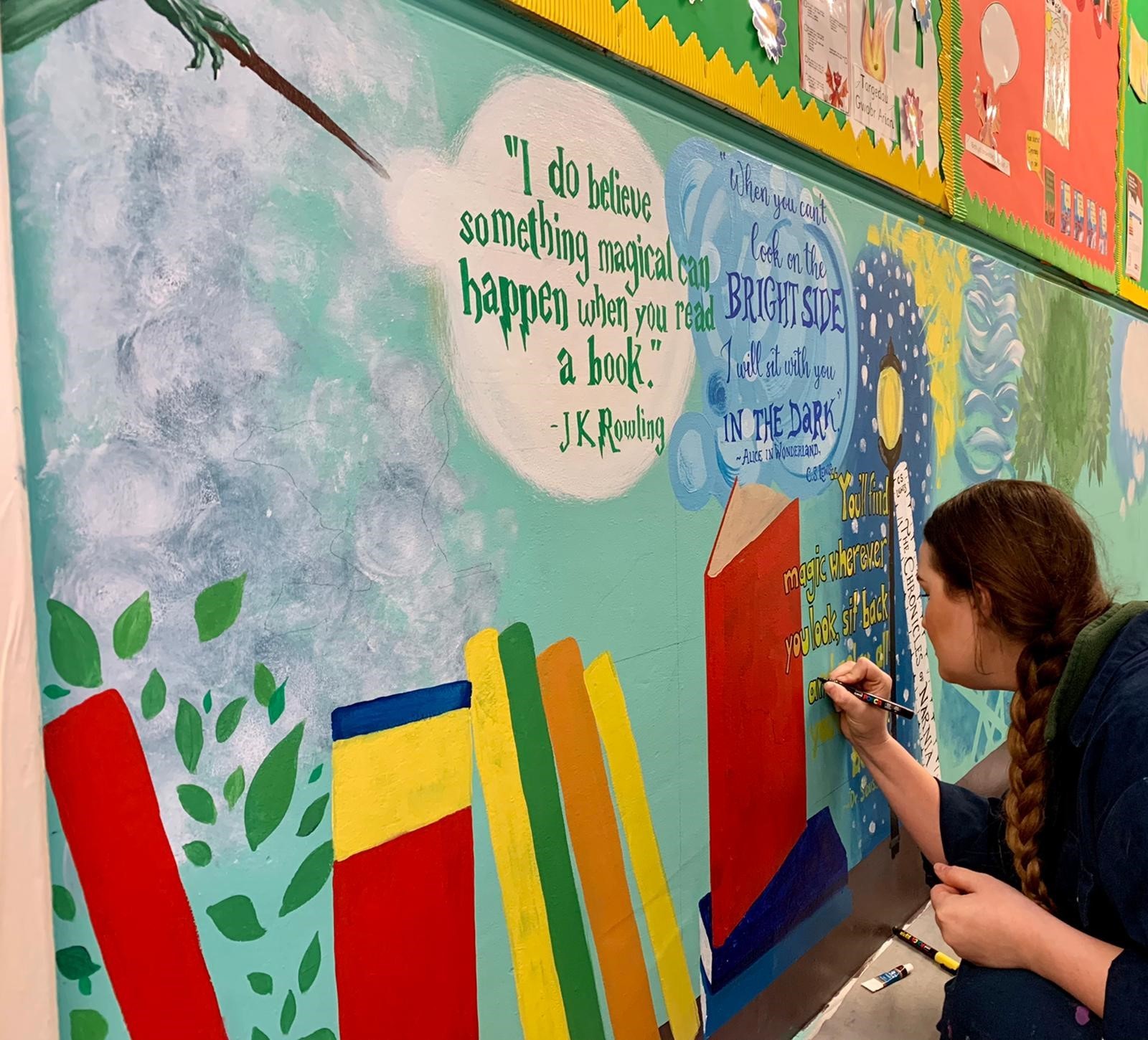 Pupils have chosen which books, characters and quotes will feature on the mural.