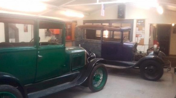 Both of Mr Dyche\s Ford cars which he intent on restoring at the shed Picture: In planning documents (clear for use by all partners)