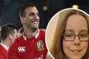 Former Wales rugby international Sam Warburton and (inset) Naomi Lea, 22, who now volunteers for Childline.