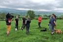 Clocaenog Dog Club members being filmed by the BBC Countryfile team.