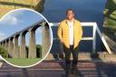 Andi Peters pictured at the aqueduct on Tuesday morning. [Main Image taken by Keith Sinclair]