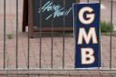 A GMB union sign. Photo: Steve Parsons/PA