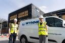 Willow Kehily (right) and David Deeth have undergone work experience on the site of Wynne Construction’s development of Ysgol Uwchradd Aberteifi in Cardigan, Ceredigion.