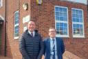 Gareth Davies MS with Denbigh High School headteacher Glen Williams