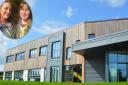 Northop Business School and, inset, Anna Grimaldi and Lucy Windsor-Jones