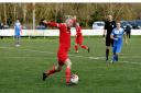 Paul Fleming in action for Denbigh Town at Mold Alexandra. Picture: Roy Gunther/DTFC