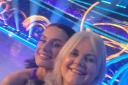 Susan and her daughter Amber on the Dancing on Ice set