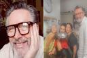 L: Piers Braybrooke. R: Come Dine With Me contestants Joey, Saffron, Laura and Piers. R: Saffron and Laura during filming