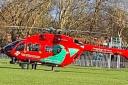 An air ambulance has landed on Brickfield Football Club's pitches
