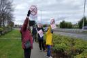 The 20mph protest in Rhuddlan on April 13