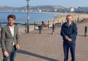 Sam Rowlands MSfor North Wales with Simon Hart, Secretary of State for Wales, on Llandudno seafront