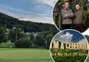 Abergele Golf Course. Pictures of Ant and Dec and I’m A Celeb logo - both ITV