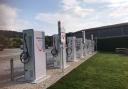 The new InstaVolt ultra-rapid EV charging hub at Rhug Estate.