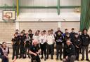 All the competing Denbigh High teams, along with Miss Jodie Cameron, Mr Gareth Jones and Mr Tom Turner from the D&T department