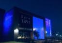 Several buildings in Denbighshire were lit up blue for Prostate Cancer