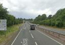 The fire happened on the A55 near St Asaph