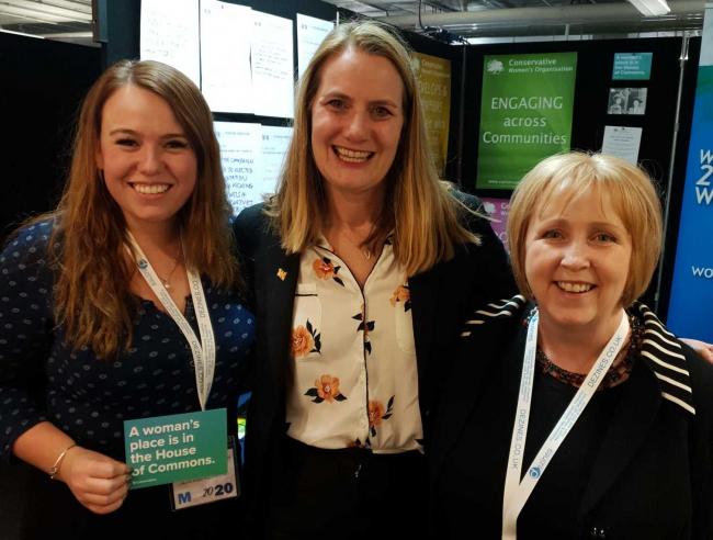 Abigail Mainon, Virginia Crosbie MP and Suzy Davies pictured together at Welsh Party Conference 2020.