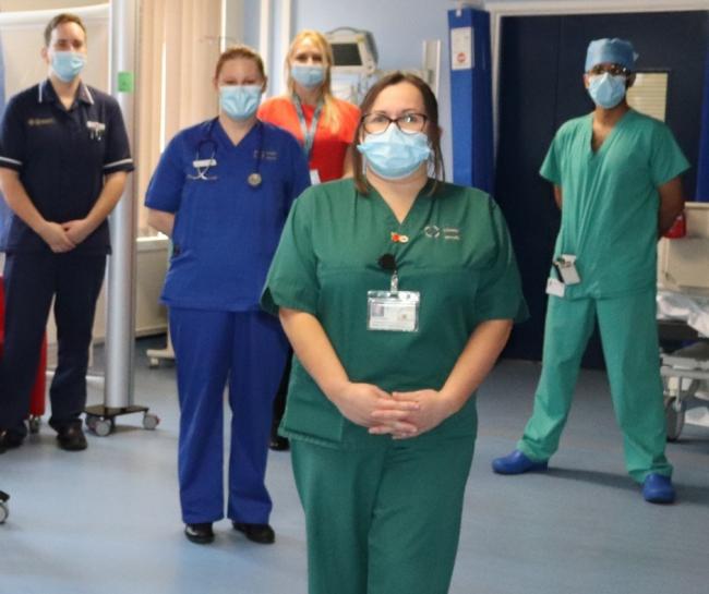 Nurses and consultants at Wrexham Maelor Hospital's new Surgical Same Day Emergency Care unit.