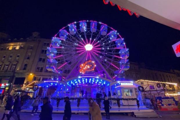 Llandudno Ferris wheel at Sheffield's Christmas market in the city centre, where it will stay until the New Year.