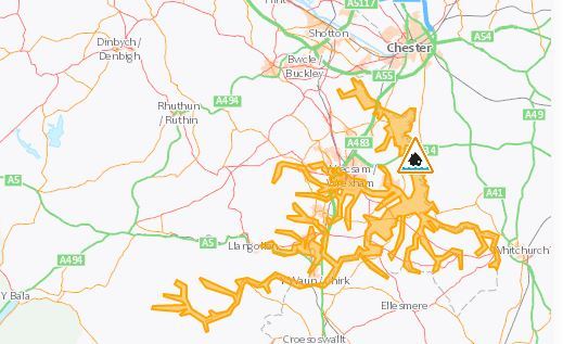 Flood alert in place. Image: Natural Resources Wales