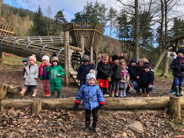 Denbighshire Free Press: Toddlers of Cylch Meithrin Rhuthun recently did a sponsored walk