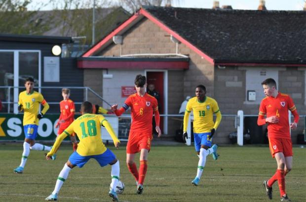 Denbighshire Free Press: Wales U16s play Brazil U16s at Denbigh. Picture: Steve Whitfield