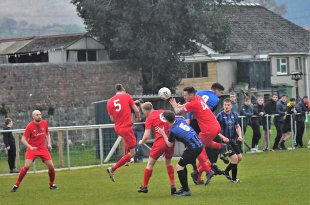 Denbighshire Free Press: Action from Denbigh Town's 4-0 win over Llanuwchllyn. Picture: Stephen Whitfield