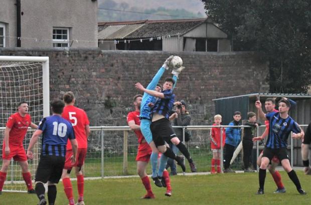 Denbighshire Free Press: Action from Denbigh Town's 4-0 win over Llanuwchllyn. Picture: Stephen Whitfield