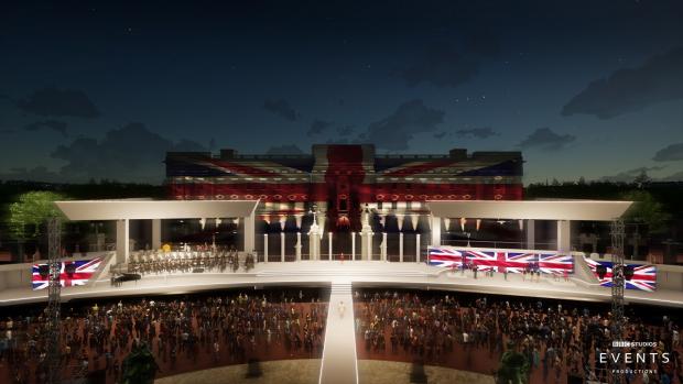 Denbighshire Free Press: Buckingham Palace will be projected with the image of a Union flag. Picture: PA