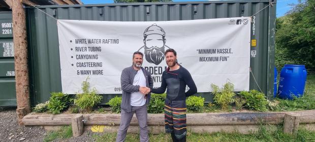 Denbighshire Free Press: Dave Jackson (left) from Launchpad’s Speke House pictured with Jason Rickwood of Bearded Men Adventures.