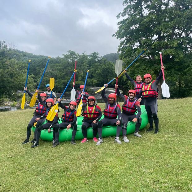 Denbighshire Free Press: Staff and residents from Launchpad’s Speke House in Liverpool enjoy a day out at Bearded Men Adventures who has pledged to support the veterans’ charity.