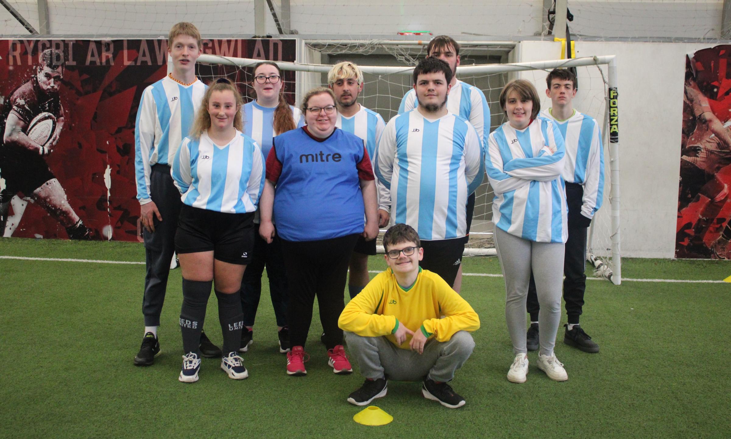 Coleg Menai students at the Ability Counts Football Tournament at The Barn in Parc Eirias, Colwyn Bay