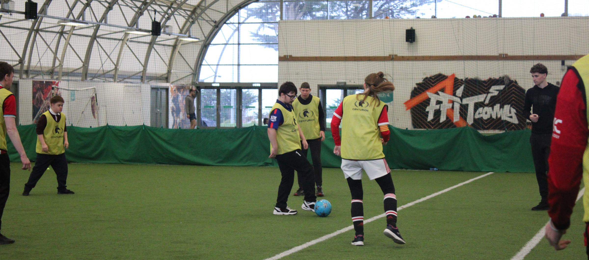 Coleg Llandrillo students at the Ability Counts Football Tournament at The Barn in Parc Eirias, Colwyn Bay