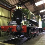 Tank engine Austin 1 now fully lined out in its new paint scheme as prepared by volunteers prior to it going on hire for the summer season. Image provided by Llangollen Railway Trust