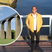 Andi Peters pictured at the aqueduct on Tuesday morning. [Main Image taken by Keith Sinclair]