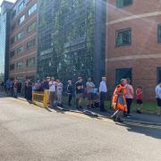 Fans queue outside The Centenary Club
