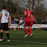 Action from Bala's 1-0 win over Newtown. Picture: Bala Town FC