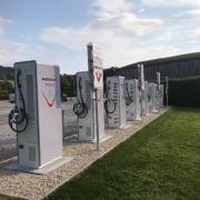 The new InstaVolt ultra-rapid EV charging hub at Rhug Estate.