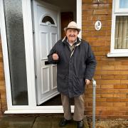 Simon on the day he moved into his own home, aged 86.
