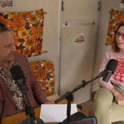 Alaw Llwyd Owen being interviewed by presenter Kristopher Hughes on Radio Fa’ma