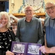 Clwyd Wynne (centre) with Mary Tetley and Cllr Mark Young