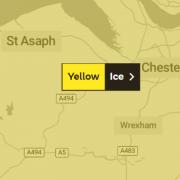 Yellow weather warning for ice in place across North Wales 18:00 January 15 until 10:00 January 16.