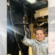 Mabli secured the starring role in the Lloyds Banking advert! The 10-year-old is pictured with the famous Lloyds Banking black horse.