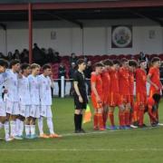 Wales U16s taking on Spain at Denbigh's Central Park last year.